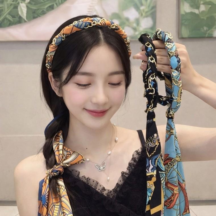 여성 스카프 머리띠 땋은 리본 헤어밴드 3색상