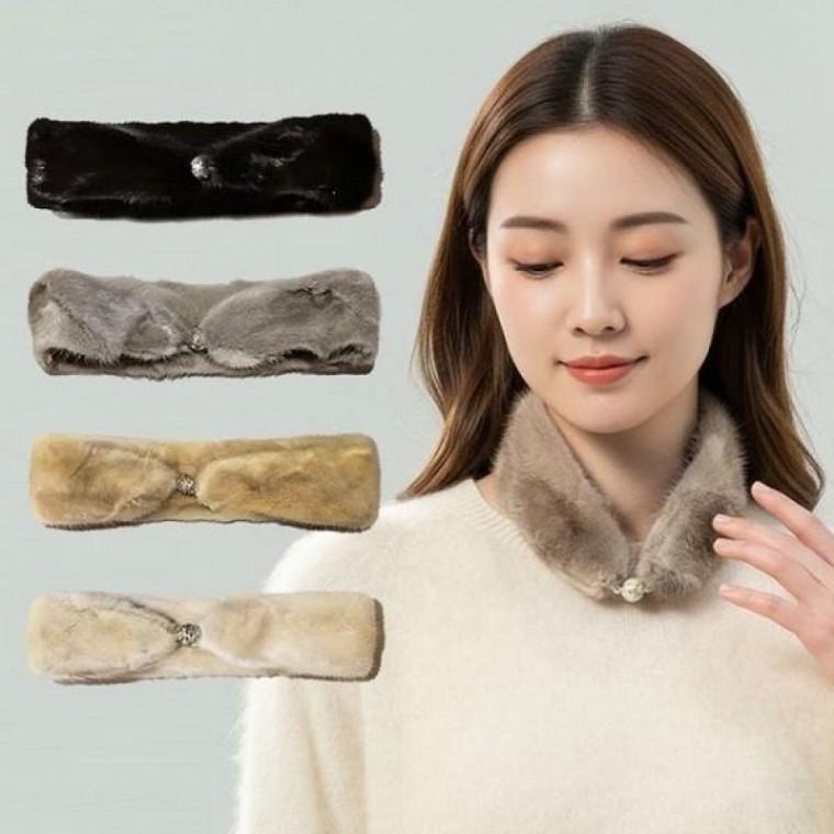 겨울 럭셔리핏 찐 1초 스카프 완성 자석 쁘띠 머플러 밍크