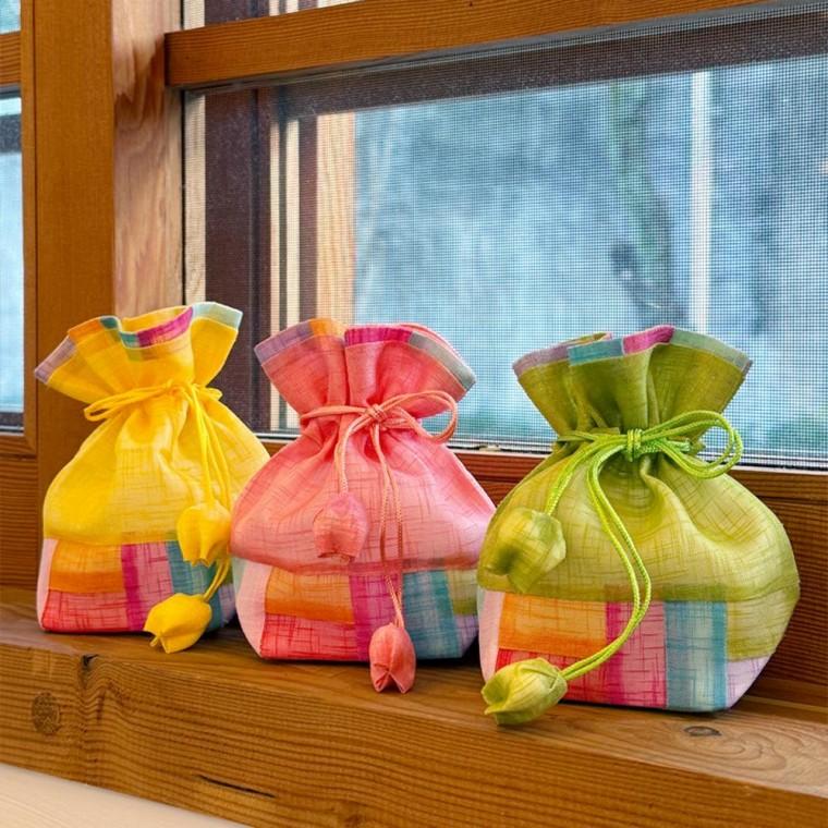 모시 색동복주머니 / 세뱃돈주머니 전통매듭 용돈주머니 명절 오색 복주머니