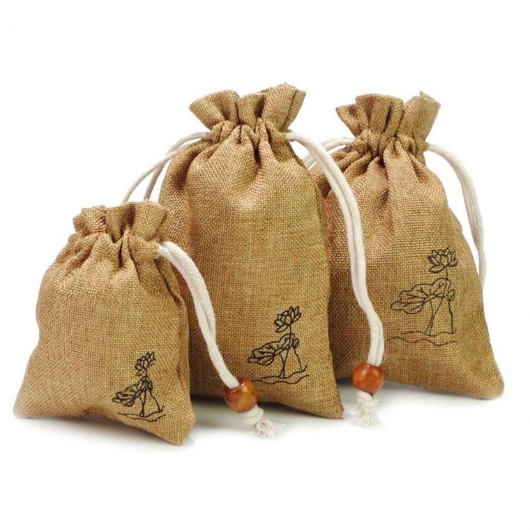 마 주머니 복주머니 파우치 8X 10cm 마주 방향 향랑 소품 마복주머니 린넨