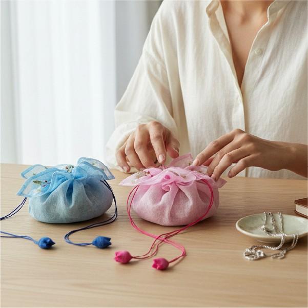 [이거찜] 국내 최초 꽃모양 전통 구디백 복주머니 대용 선물 포장 주머니