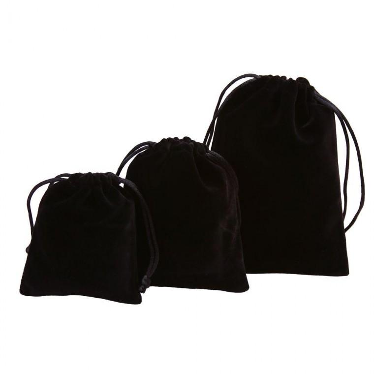 벨벳 파우치 주머니 블랙 8X 10cm 무지파 복주머니 소품 주얼리 선물