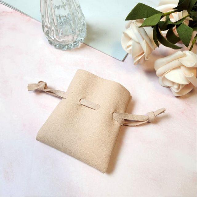 파우치 극세사 주머니 주얼리 복주머니 7cmx8cm 누드핑크