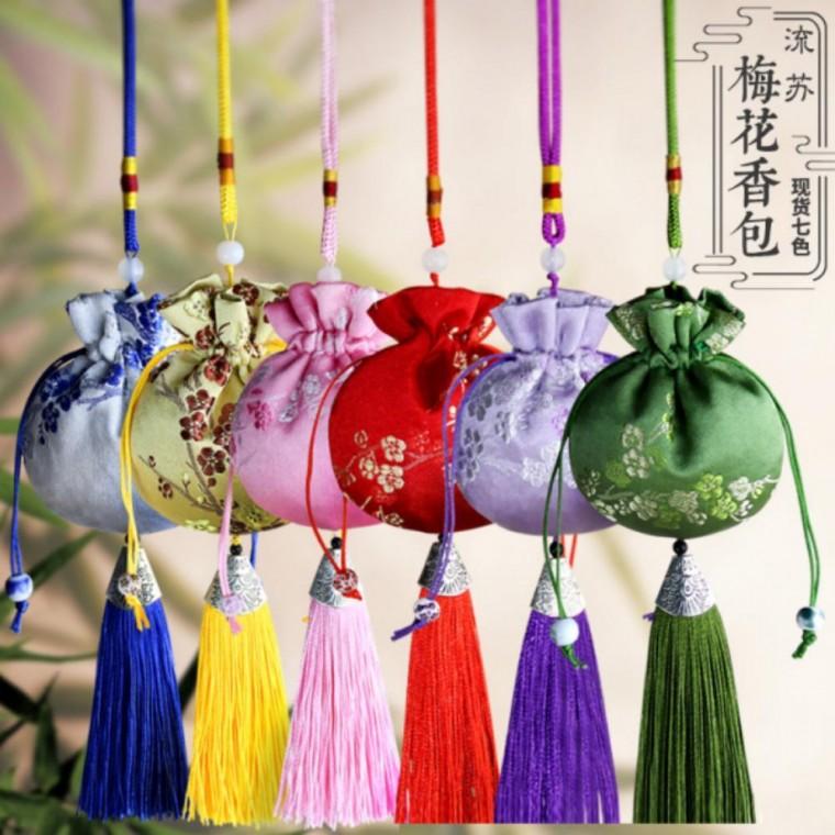 향낭 복주머니 노리개 매화 5가지색상 선물포장 매화 방향주머니 전통