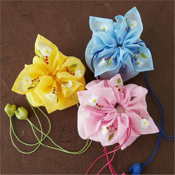 [지앤지] 꽃모양 전통 구디백 복주머니 대체 답례품 선물 간식포장 어린이집