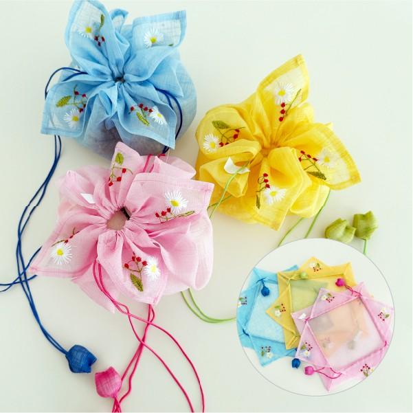 [이거찜] 전통 구디백 복주머니 선물포장 꽃모양 간편 포장 돌차치 답례품