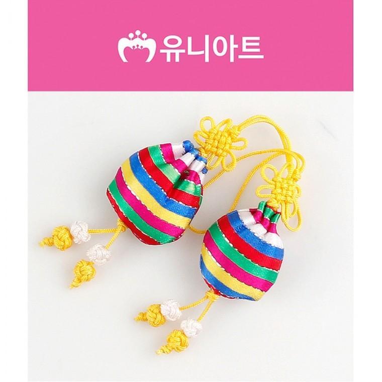 유니아트 전통 복주머니 매듭 (노랑)