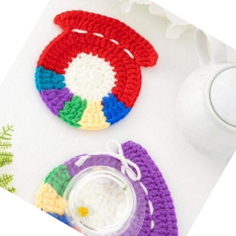 복주머니 코바늘 DIY 만들기 티코스터 받침대 키트 패키지