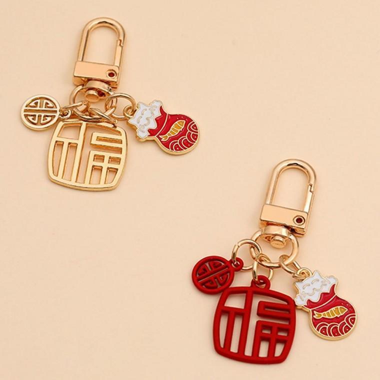 SD-251231 행운 키홀더 신년 고양이 키링 포춘 복주머니