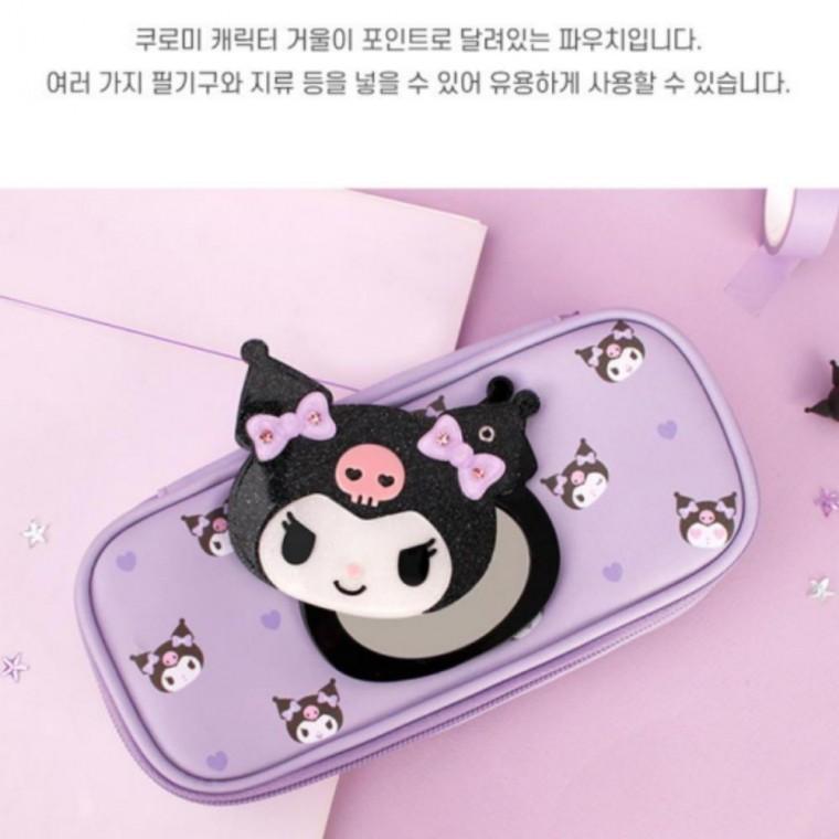 best 큐트 거울 파우치 멀티 캐릭터 필통 펜파우치