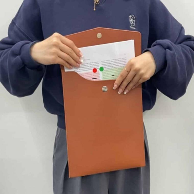 세로 가죽 파우치 브라운 서류파우치 서류봉투