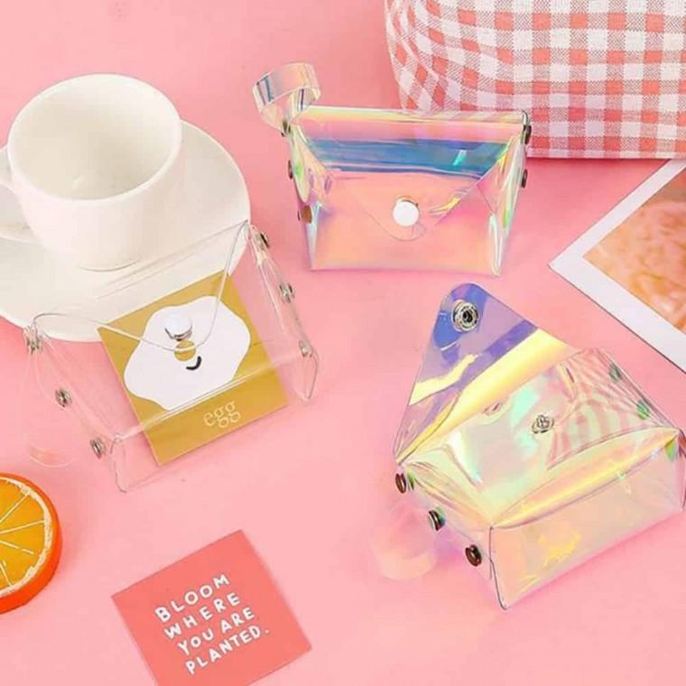 홀로그램 PVC 가방 9.5x7cm 지갑파우치 여행소품파우치