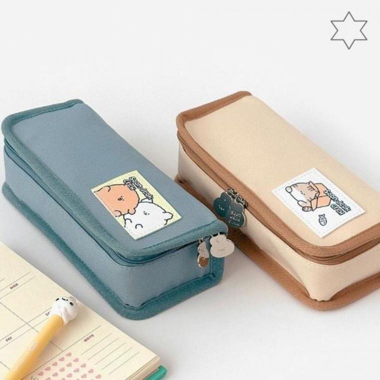 순덕이크루 필통 스퀘어 파우치 펜파우치 펜케이스 1묶음 6개