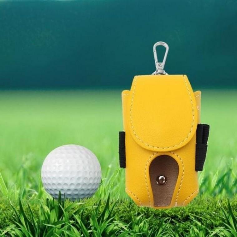 골프공케이스 골프공주머니 (옐로우) 스티치 골프볼파우치
