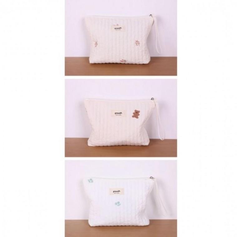 기저귀 누빔 자수 순면 다용도 선택 파우치 미니백 다용도미니백 아기용