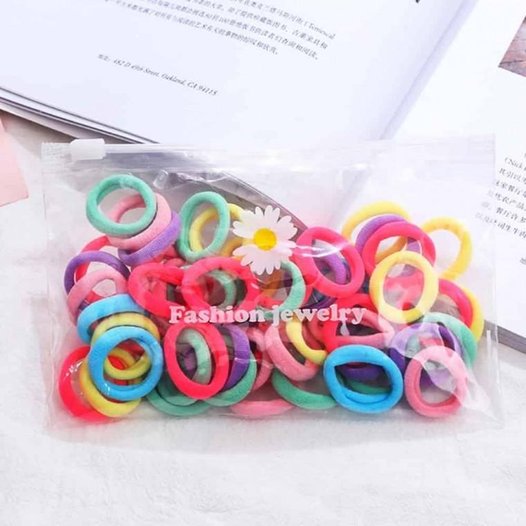머리끈 50P 파우치 세트 헤어머리끈 헤어악세사리