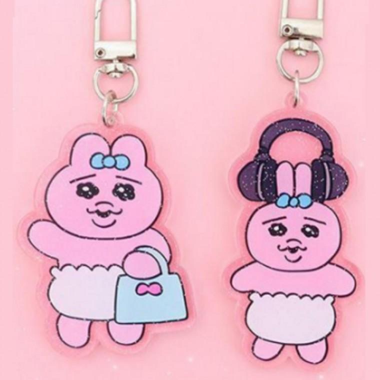 아크릴키링 귀여운 빤쥬토끼 캐릭터 가방 파우치 키링 백꾸 백참