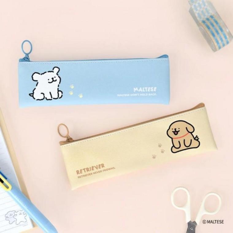 카카오프렌즈 몰티즈 미니 플랫 펜슬 파우치 필통
