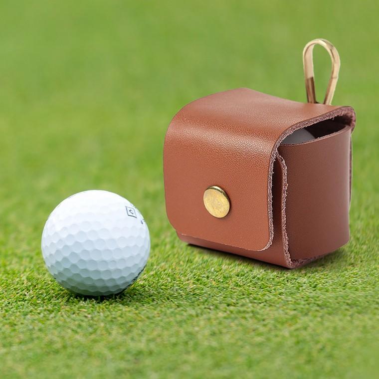 골프볼케이스 골프볼가방 브라보 골프공 파우치 브라운