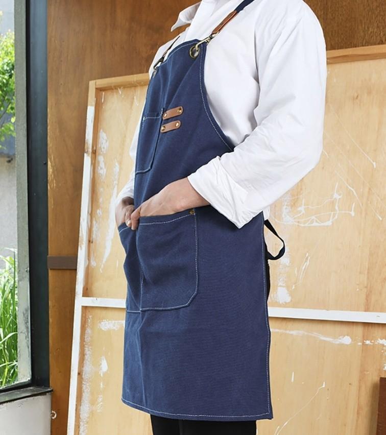 유니크 클래식 방수 캔버스 앞치마 화방 미술 고품질 카페 미용실 어린이집 네일샵