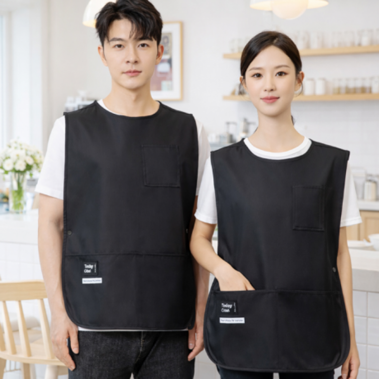 4컬러 조끼 미용실 앞치마 방수 무지 주방 바리스타 어린이집