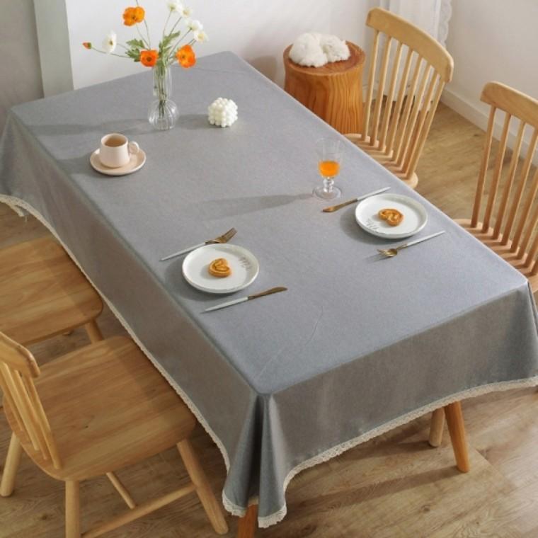 프랑즈 사각테이블보 방수 식탁보 식탁커버 (140x220cm) 그레이