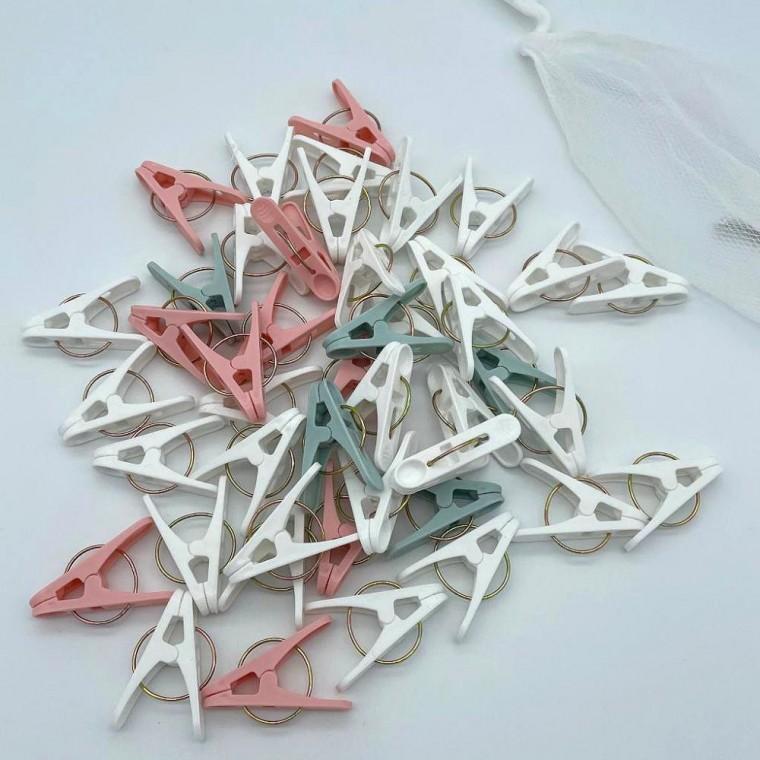 50pcs 대용량 꾸러미 빨래집게 세탁용품 50개세트 내구성 실내