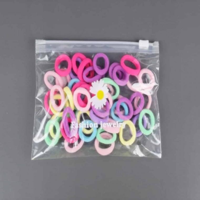 컬러 머리끈 50p 유아고무줄 대용량머리끈 어린이머리끈 헤어끈