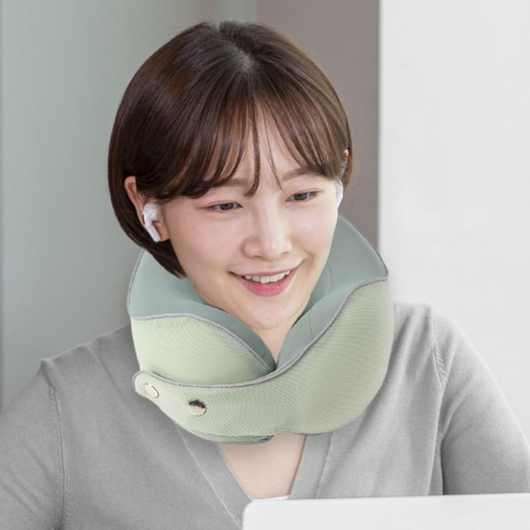 편안한 메모리폼 휴대용목베개 기내용목쿠션 휴대용목쿠션 그린