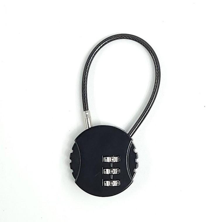 원형 미니 자물쇠 열쇠없이 다이얼 3자리 락 블랙 간편 휴대용 사물함용