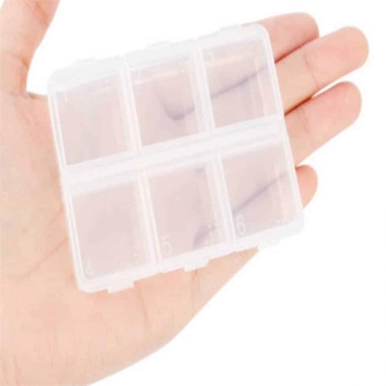 휴대용 소품케이스 6칸 여행용약통 비즈보관함 부품수납 멀티박스 소품보관상자
