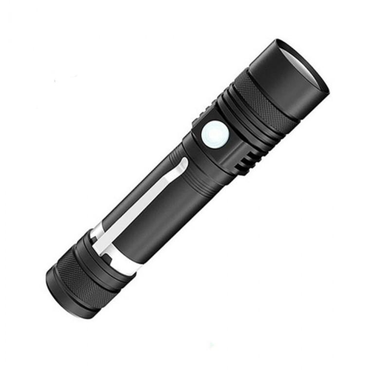 WHITE LED 충전 줌 라이트 휴대용 손전등 클립형 후레쉬 C타입