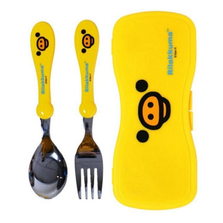 키이로이토리 얼굴 뉴 스푼 포크 숟가락 휴대용 케이스