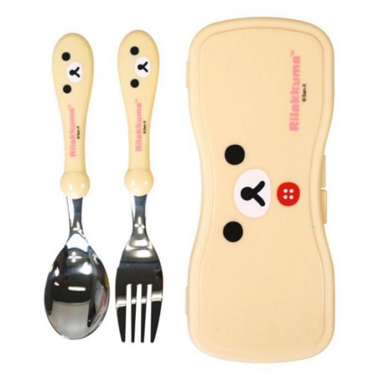 코리락쿠마 얼굴 뉴 스푼 포크 숟가락 휴대용 케이스