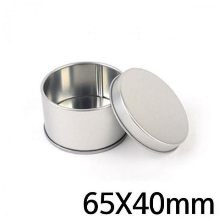 틴케이스 5개 65X40mm 원형 막힘 뚜껑 철제 휴대용