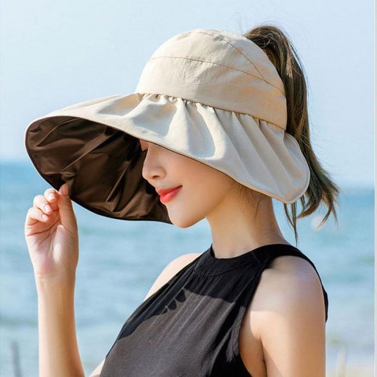 휴대용 여행모자 돌돌이 썬캡 여자 햇빛차단 나들이