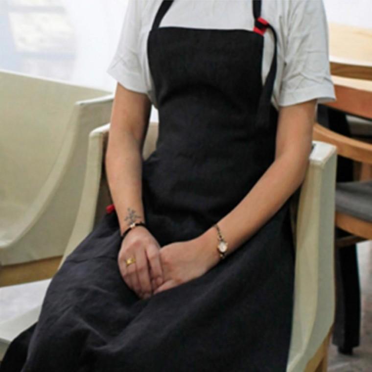5색 1개 목끈형 목걸이 여성 린넨 앞치마 예쁜 작업용 앞치마 공방 보육교사 어린이집