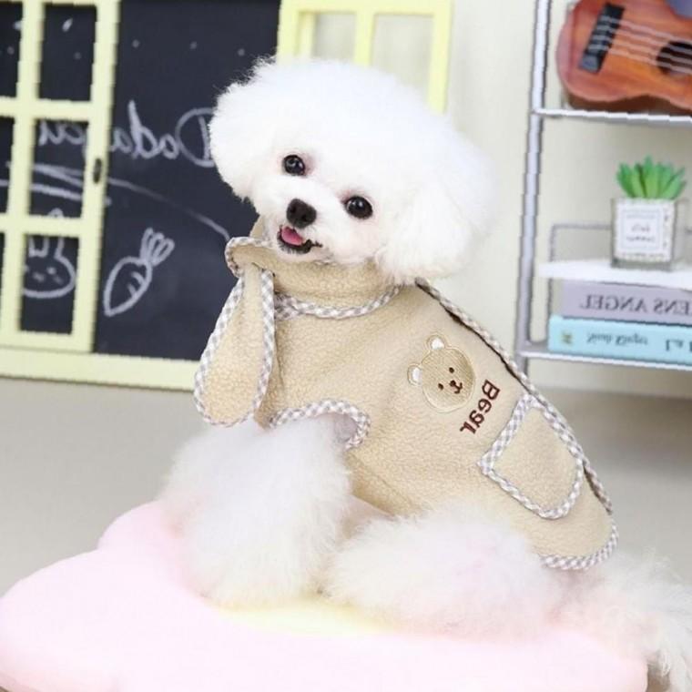 강아지옷 3컬러 깔끔 포근하고 따뜻한 플리스 조끼 머플러