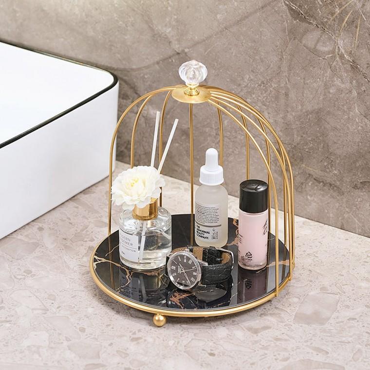 케이지 화장품정리대 진열대 향수 화장품선반 블랙 골드