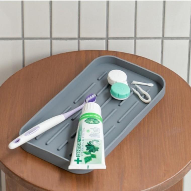 2색 1개 25x13 미니 실리콘 트레이 쟁반 물빠짐 받침대 조리도구 거치대 보관 정리 수납대