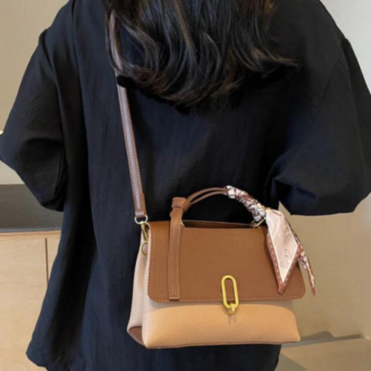 여성 데일리 캐주얼 스카프 스퀘어백 크로스백 숄더백