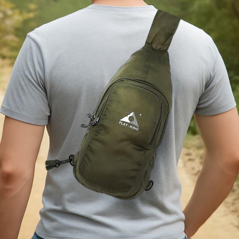 플레이킹 초경량 폴딩 슬링백 접이식 여행크로스백 폴딩슬링백 (카키)