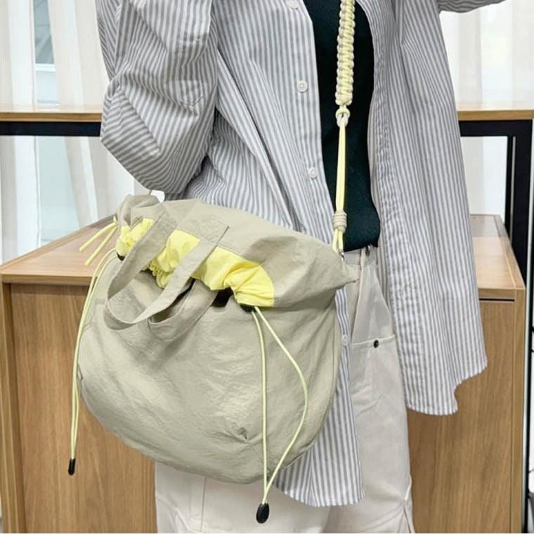 가벼운 나일론 스트링 빅백 숄더 토트 크로스백 가방
