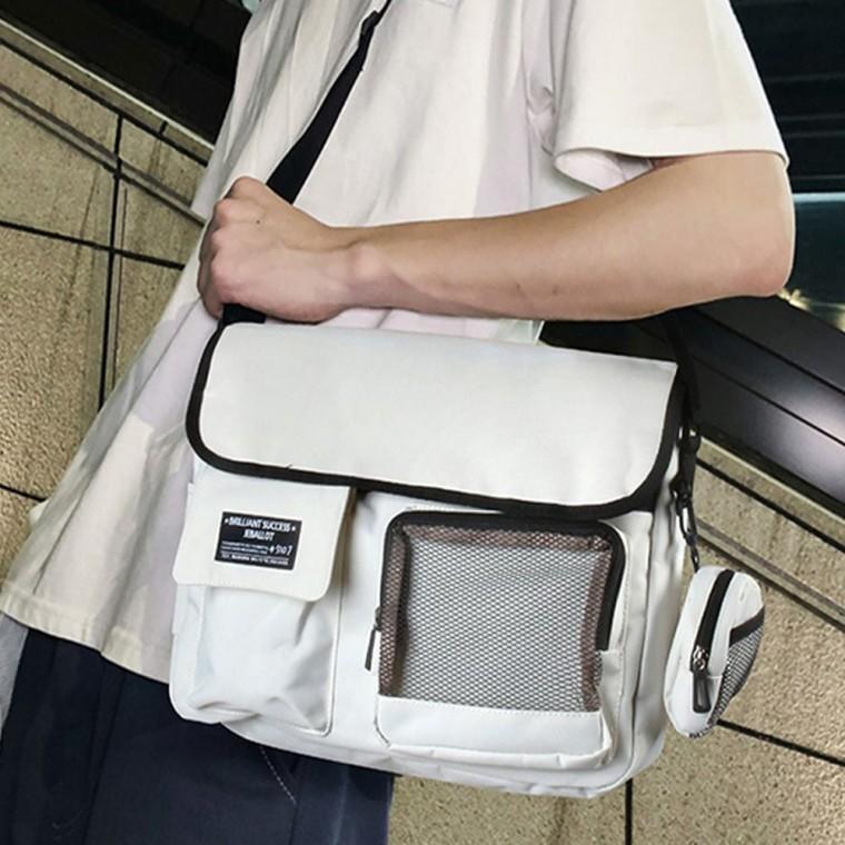 메신저백 크로스백 학생용 메쉬 남녀공용 데일리 포켓