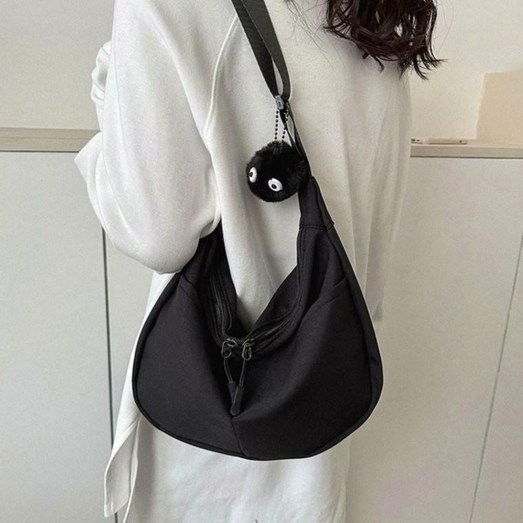 4color 가방 반달모양 크로스백 데일리 나일론 키링포함