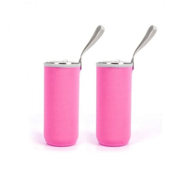 파우치 보온병파우치 네오프렌 물병 세트 핫 (360ml) 핑크 핫핑크