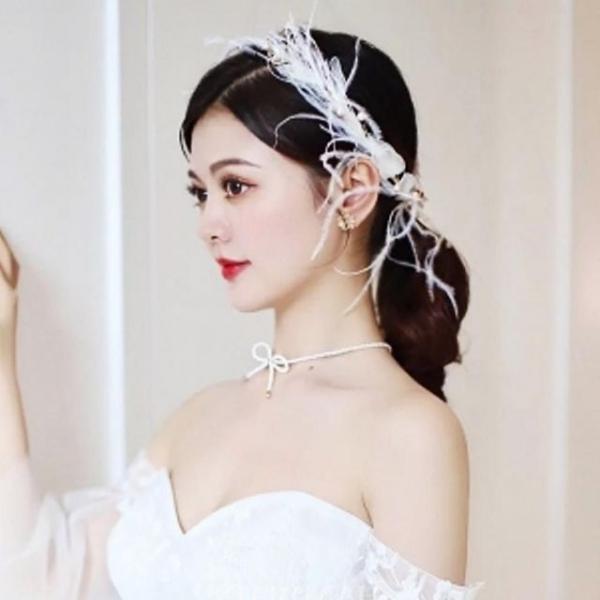 장식 파티 공연 머리핀 백조의호수 무대 헤어핀 깃털