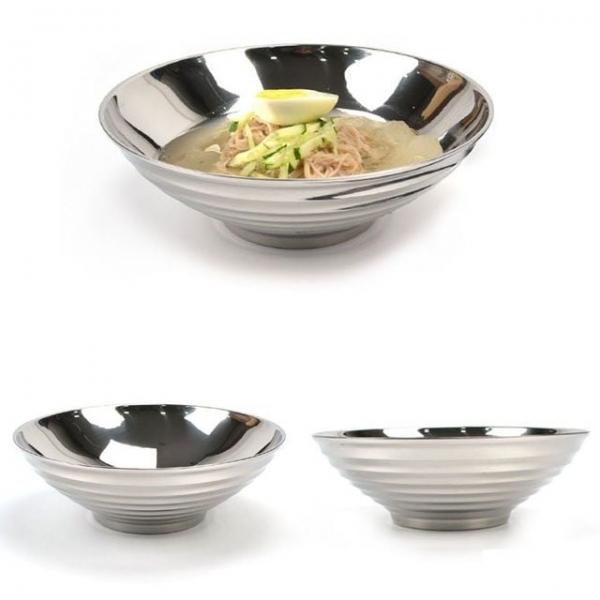 냉면 냉면기 22cm 이중 쌀국수 8호 그릇 스텐 비빔밥