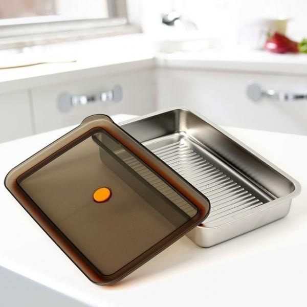 온프레시 전자레인지 스텐 밀폐용기 밧드형 냉동보관 반찬통 (2.5L)