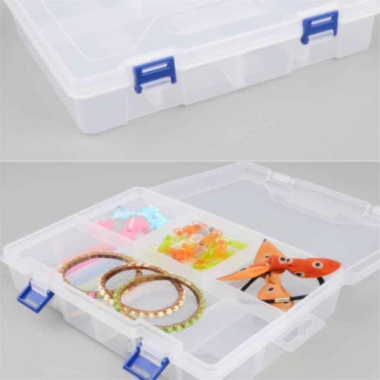 DIY 투명 보관박스 2단 8칸 보관통 칸칸이보관함 헤어핀정리함 비즈통